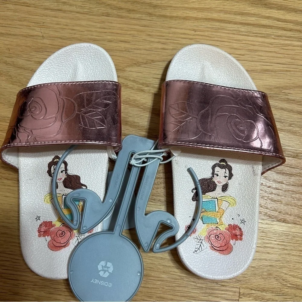 Disney Beauty and the Beast Sandals NEW 11 12 Belle Open Toe Rose Shoes